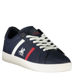 Blue Polyester Athletic Sneakers