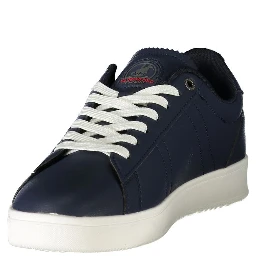 Blue Polyester Athletic Sneakers