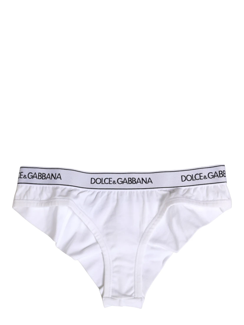 White Cotton Logo Waistband Brief Panty Underwear