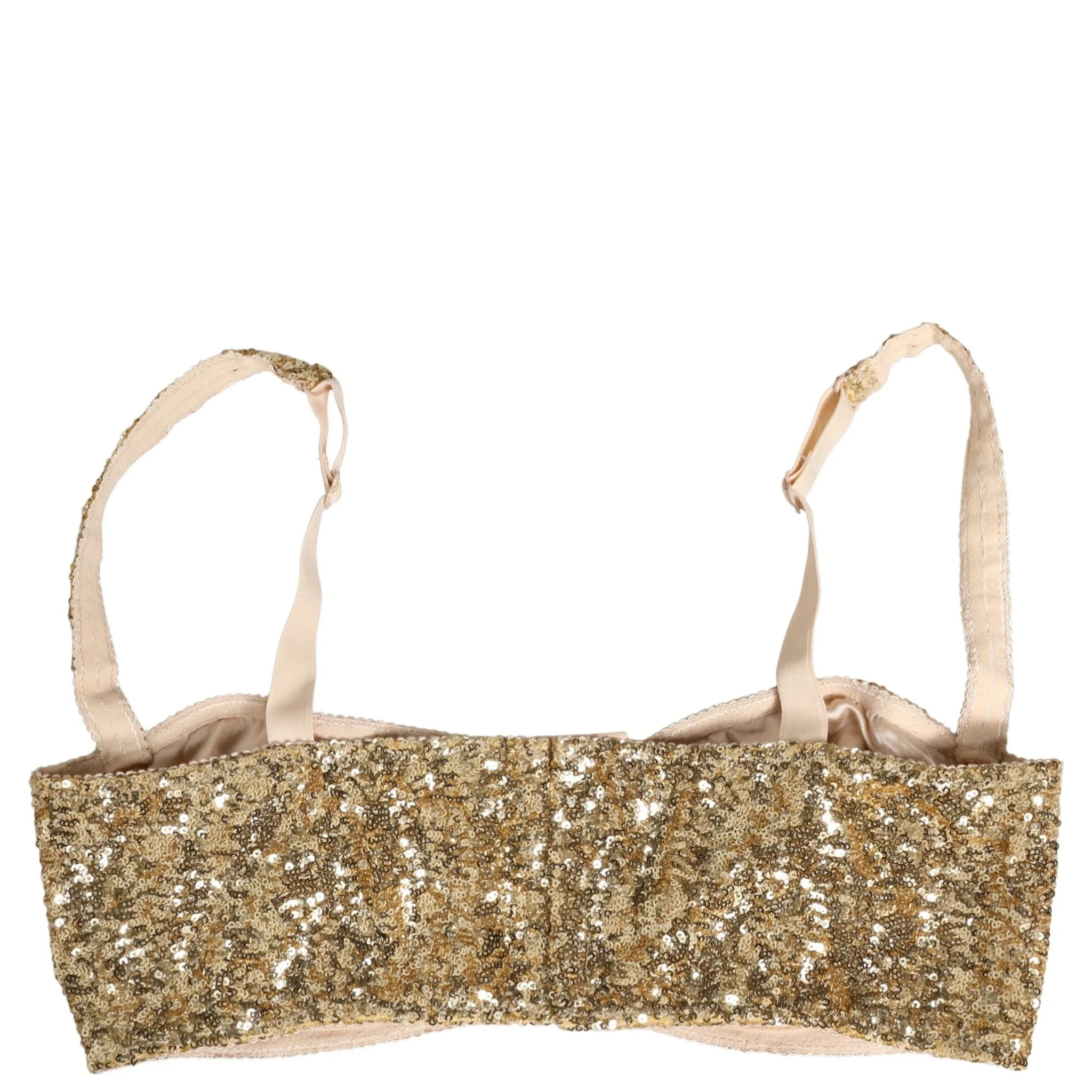 Gold Sequined Semi-Pad Underwire Bra Underwear