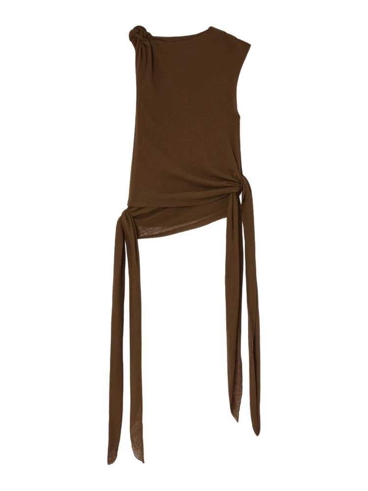 GANNI Top Brown