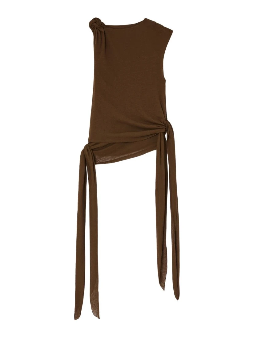 GANNI Top Brown