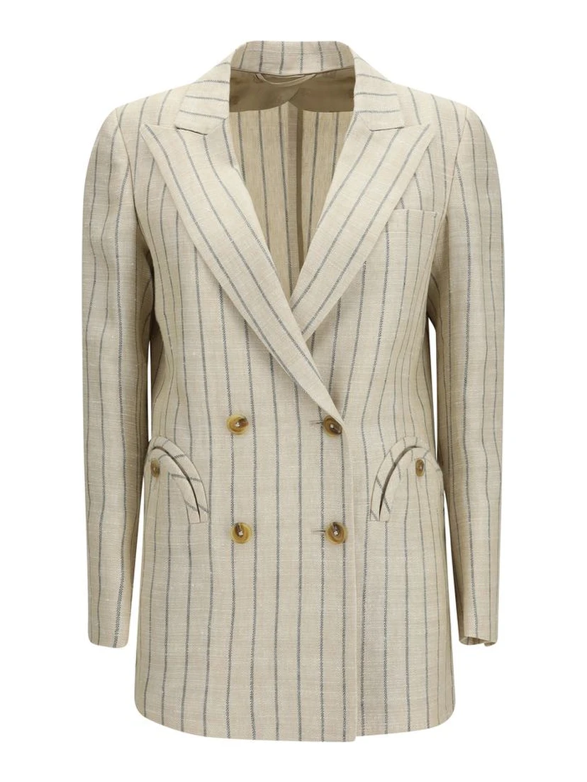 Beige Linen Blazer