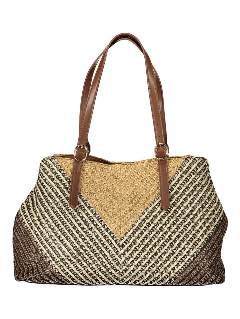 Brown Polyester Handbag