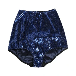Blue Sequined High Waist Girdle Panty Underwear
