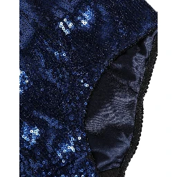 Blue Sequined High Waist Girdle Panty Underwear