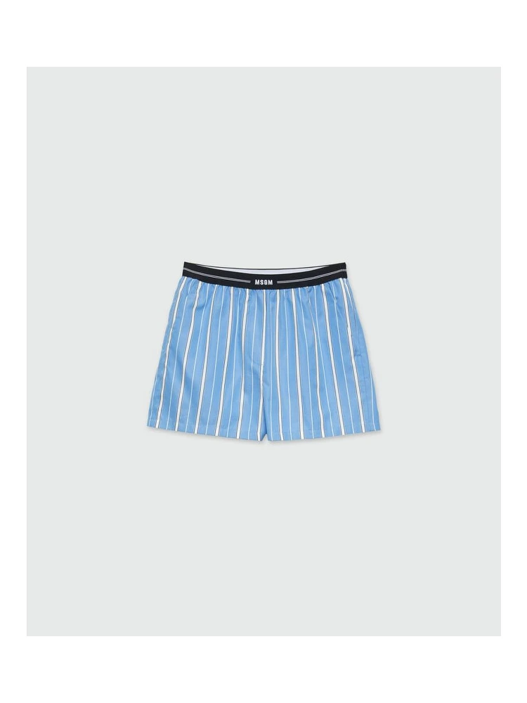 Blue Cotton Bermuda Shorts