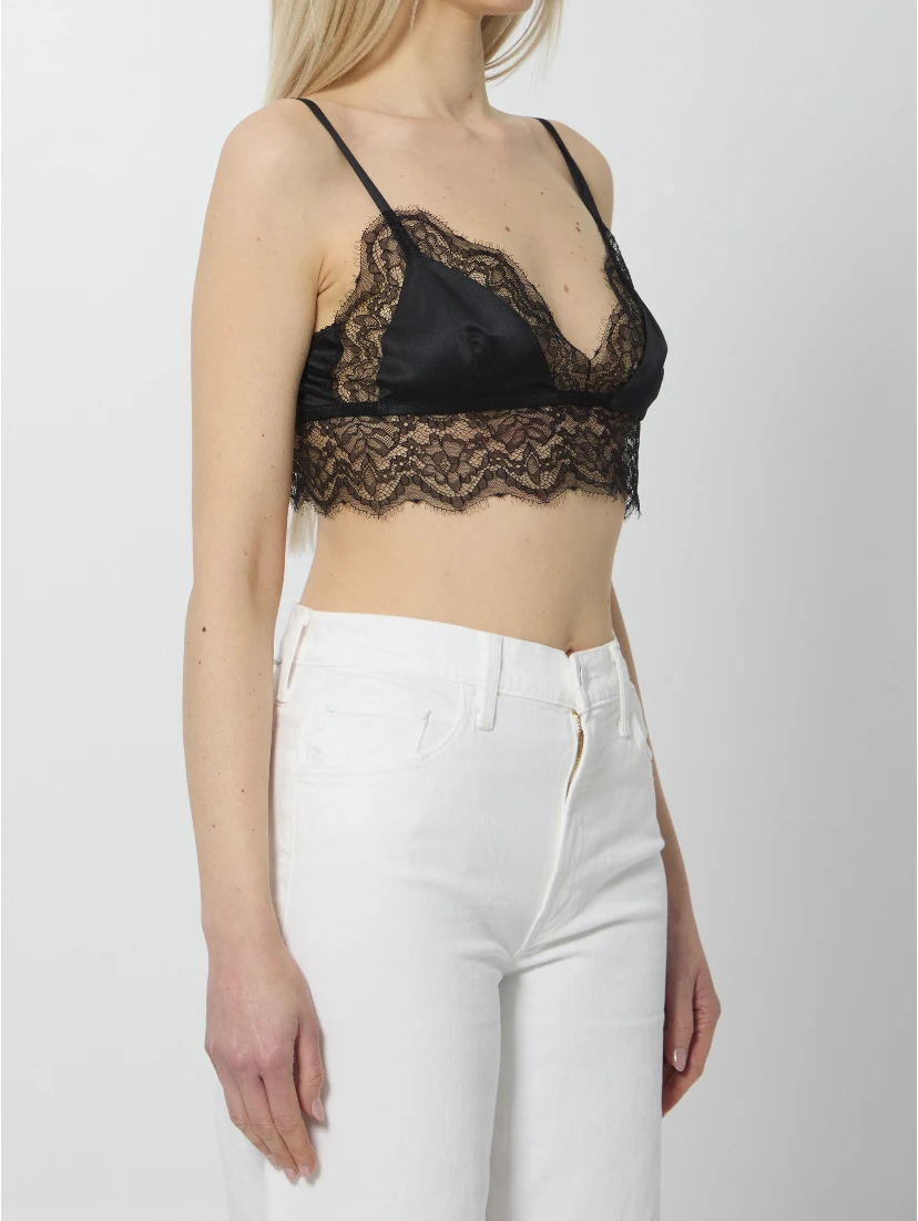 Satin bralette with lace