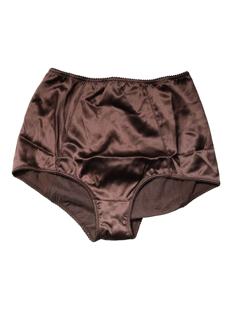 Brown Silk Blend High Waist Girdle Panty Underwear alternative