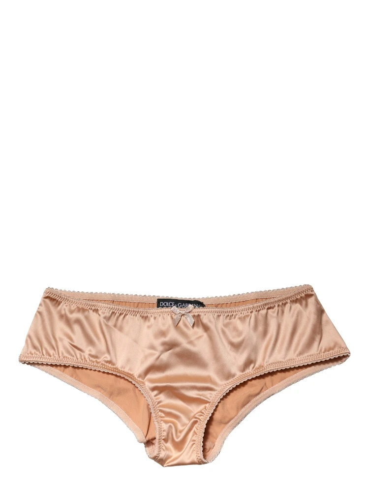 Beige Silk Stretch Mid Waist Brief Panty Underwear alternative