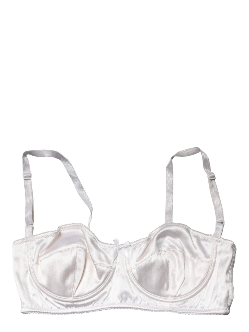 White Semi-Pad Underwire Balconette Bra Underwear