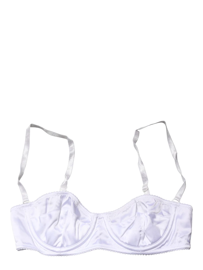 White Semi-Pad Underwire Balconette Bra Underwear