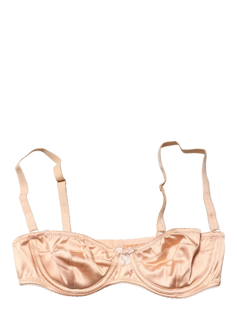 Beige Semi-Pad Underwire Balconette Bra Underwear