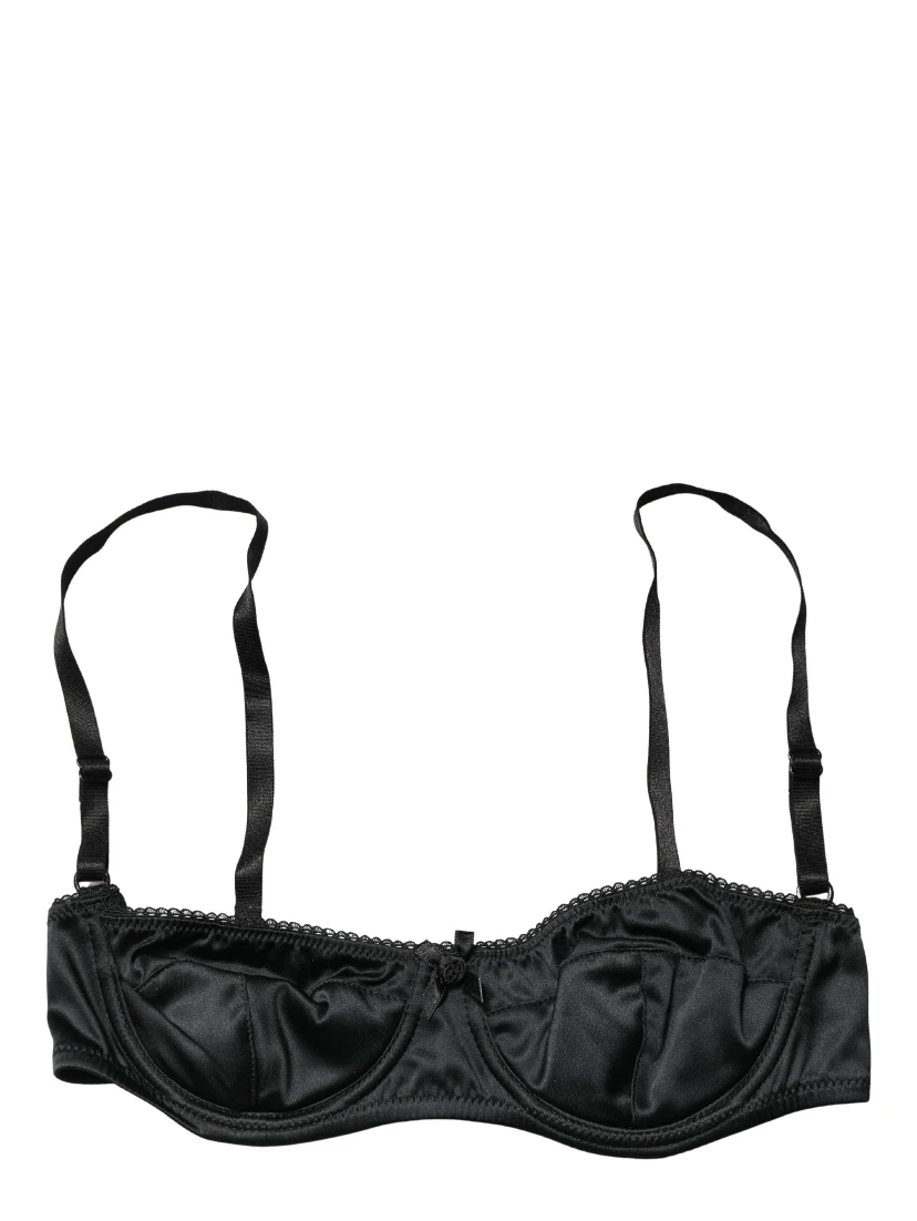 Black Semi-Pad Underwire Balconette Bra Underwear
