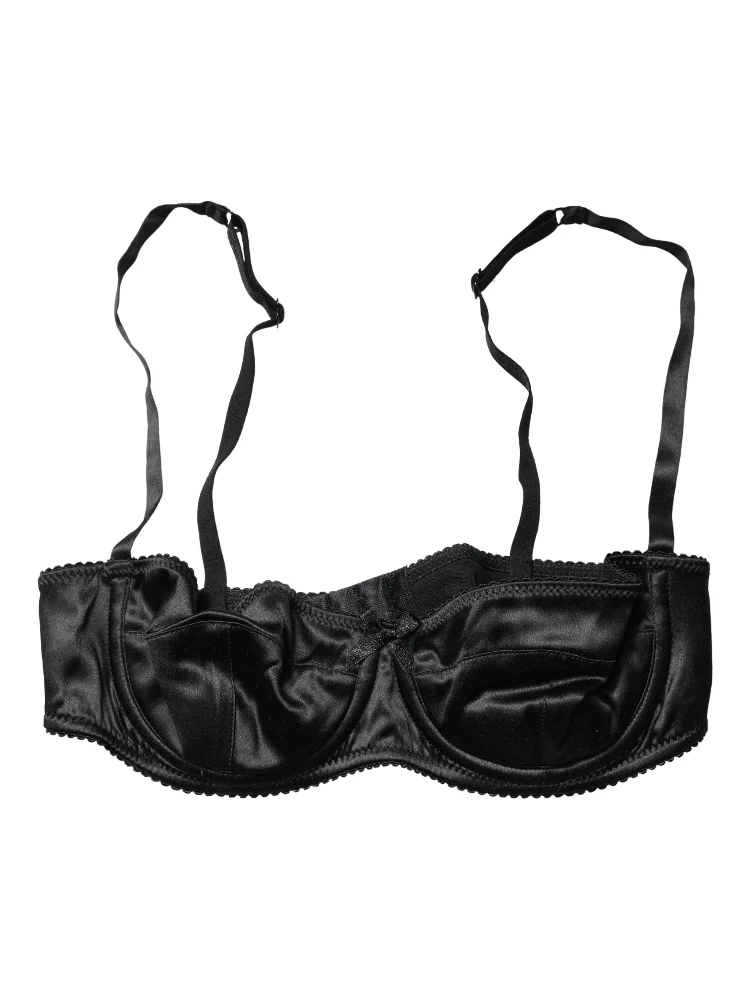 Black Semi-Pad Underwire Balconette Bra Underwear