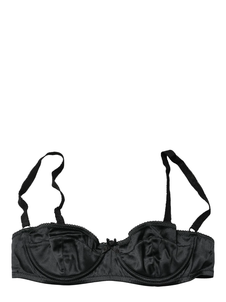 Black Semi-Pad Underwire Balconette Bra Underwear