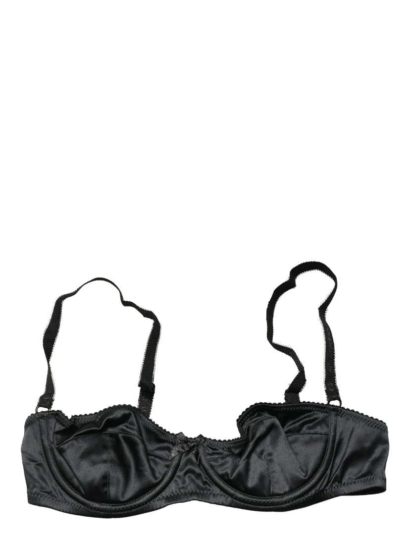 Black Semi-Pad Underwire Balconette Bra Underwear