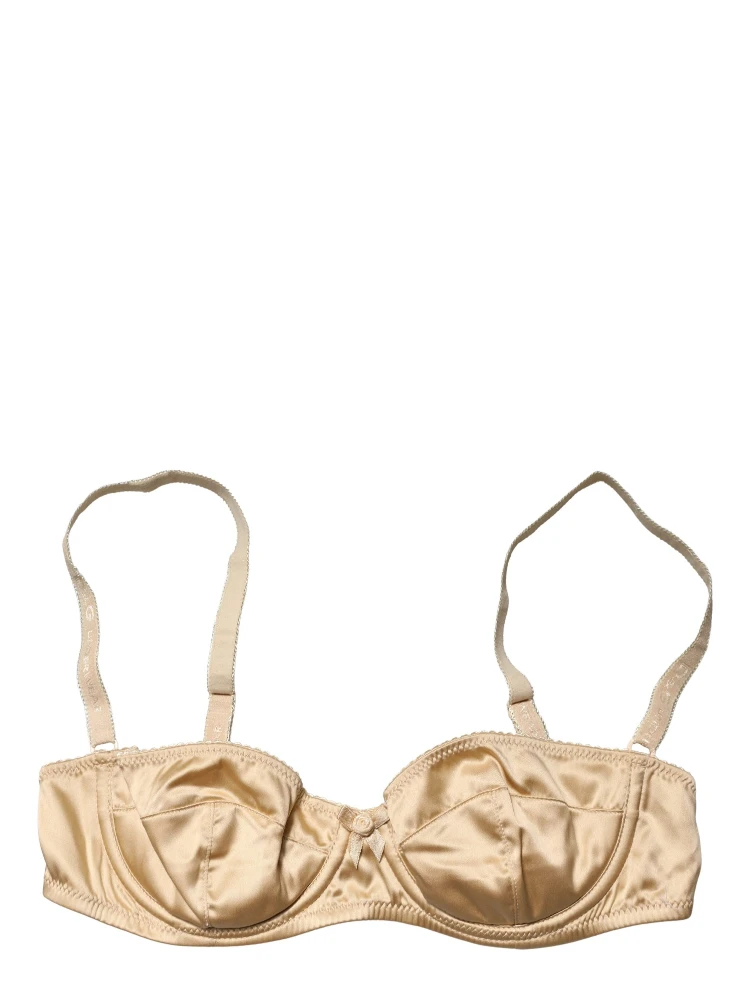 Beige Semi-Pad Underwire Balconette Bra Underwear