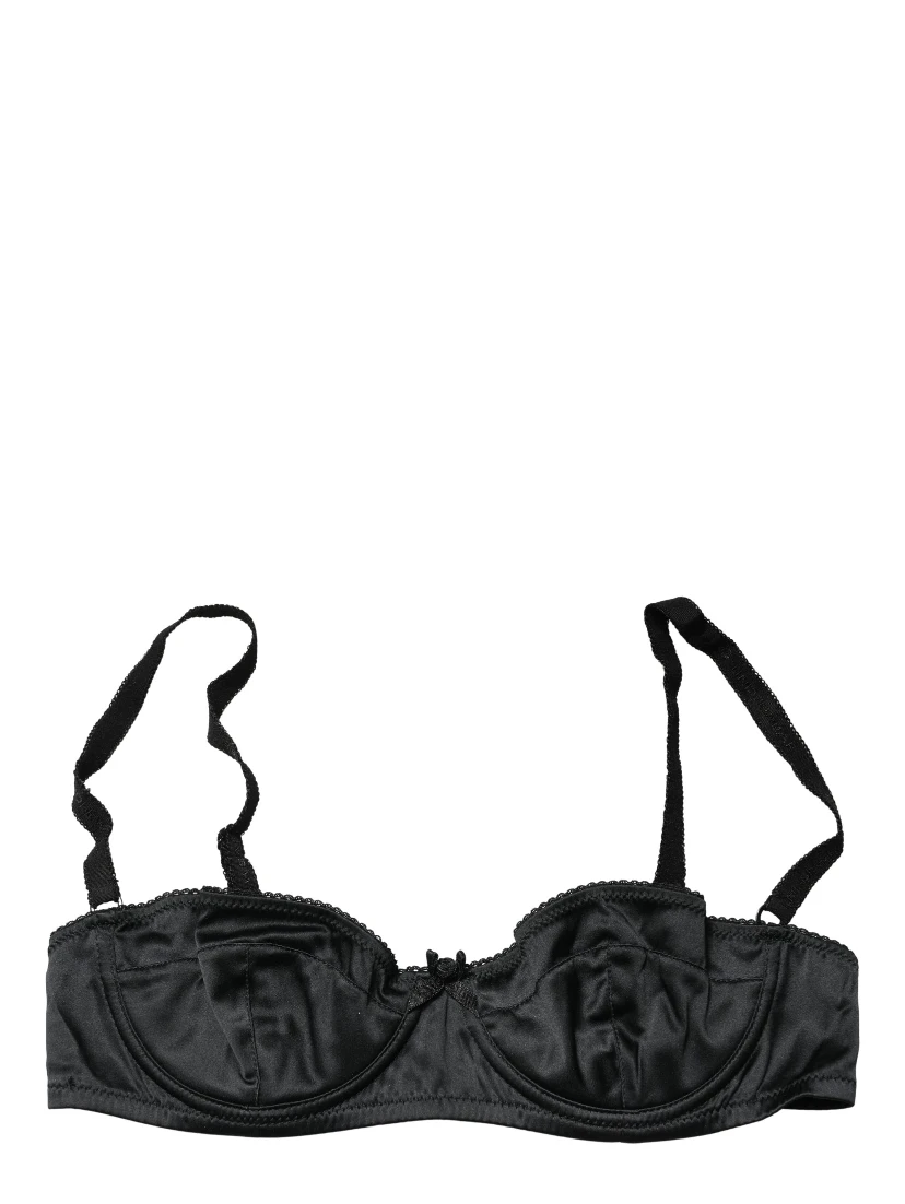 Black Semi-Pad Underwire Balconette Bra Underwear