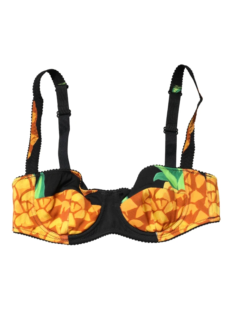 Black Pineapple Silk Balconette Bra Underwear alternative