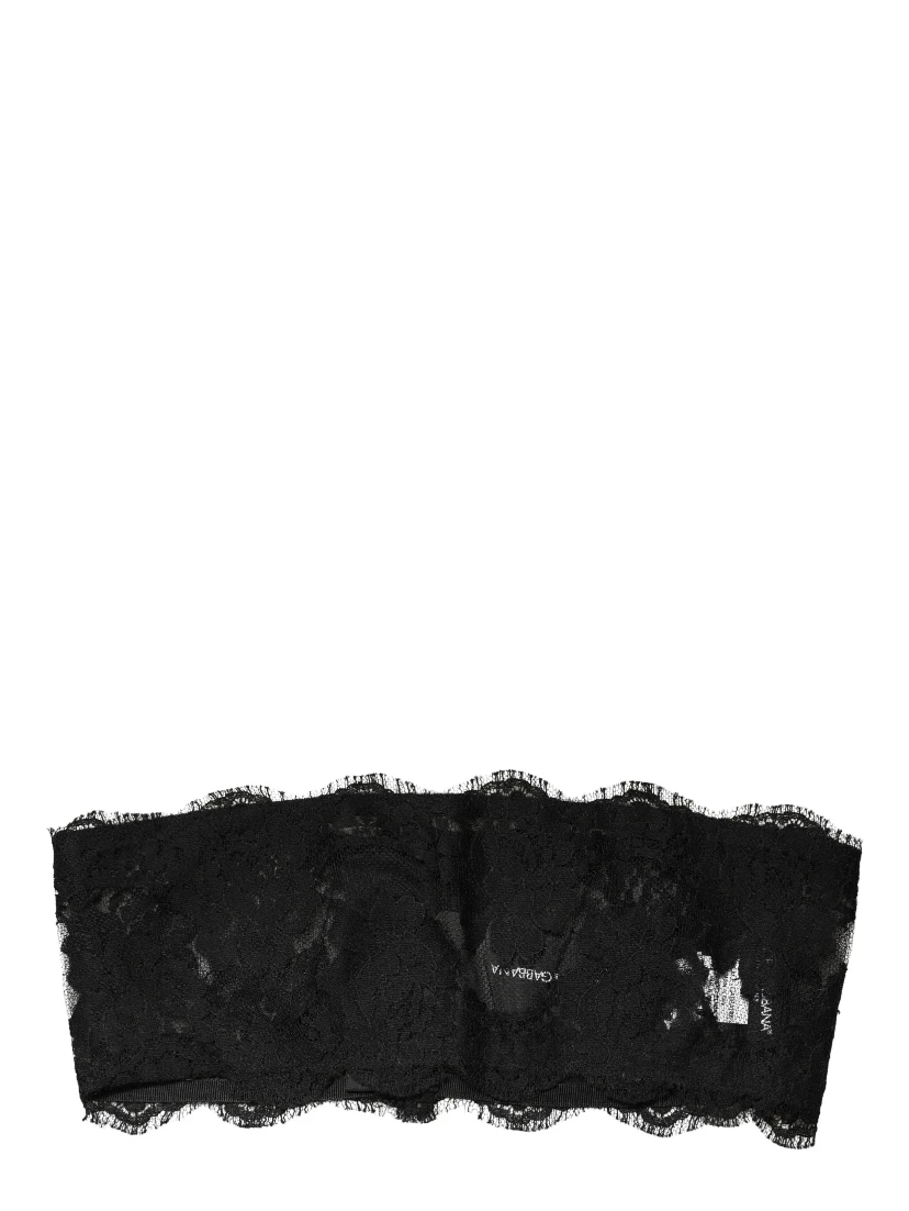 Black Lace Bandeau Bra Tube Top Underwear