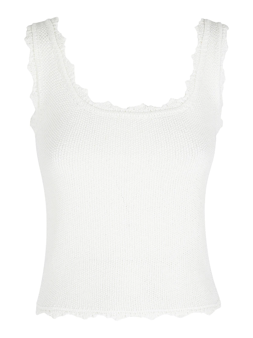 LACE EDGE SLEEVELESS KNIT