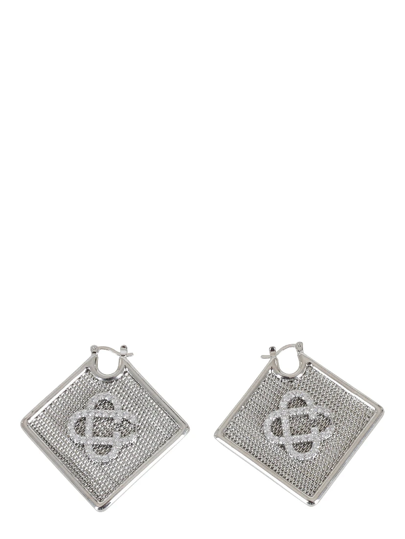 DIAMOND LOGO EAR HOOPS