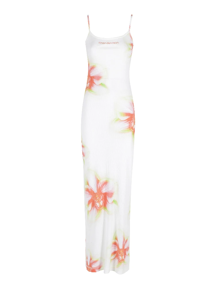 PRINTED SOFT RIBBED DRESS