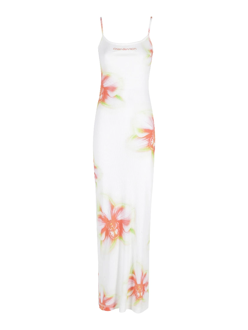 PRINTED SOFT RIBBED DRESS