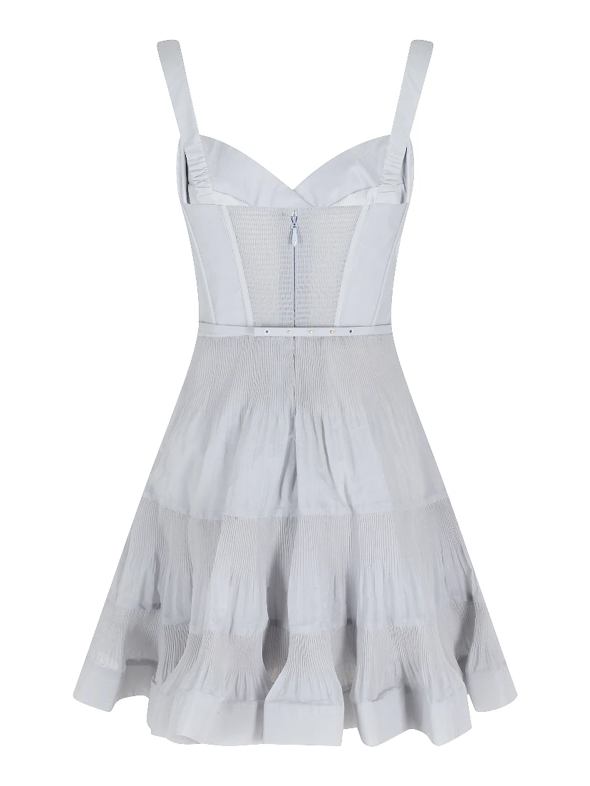 PLEATED DRAPED MINI DRESS