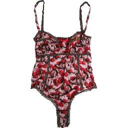 Multicolor CherryPrint Lace Bodysuit Underwear