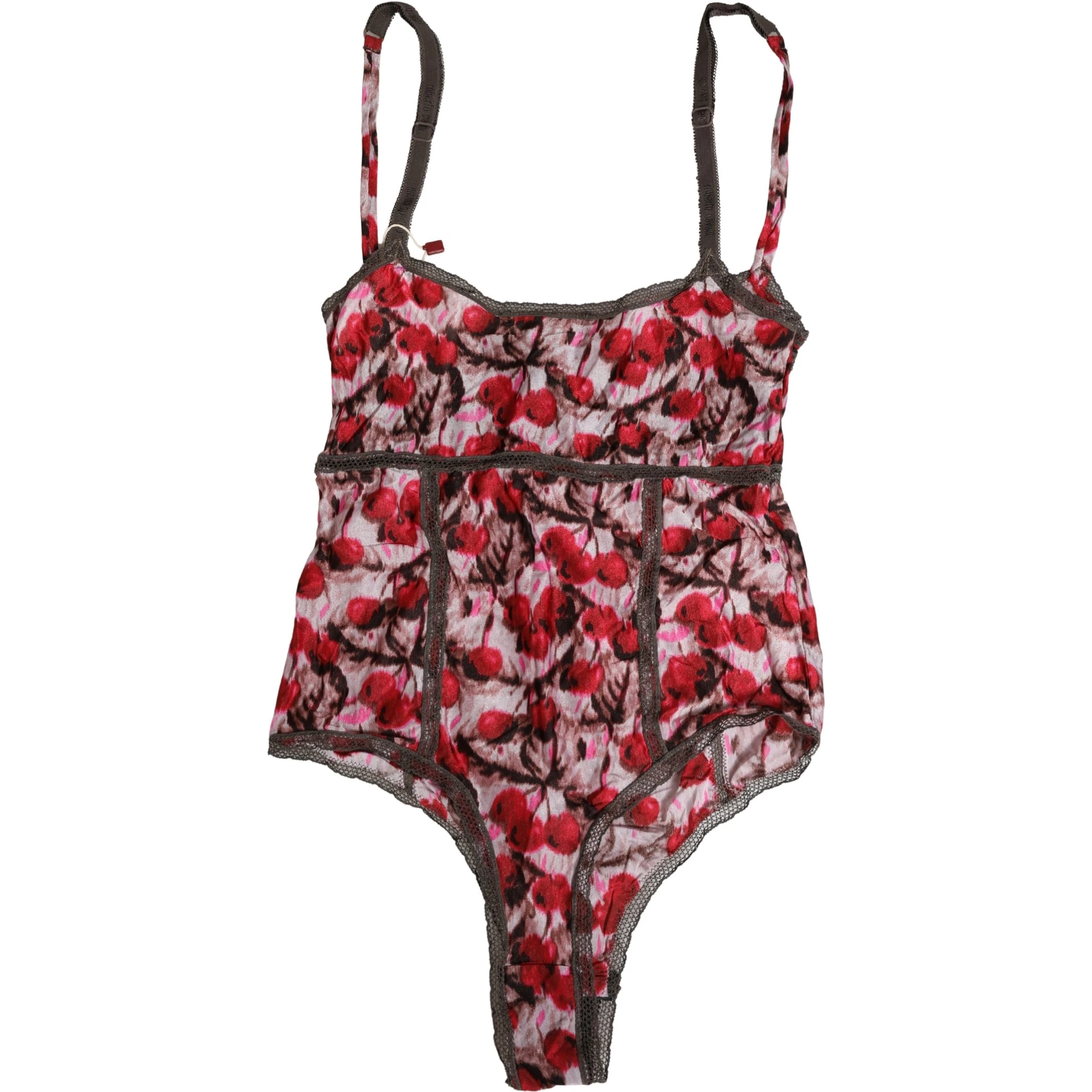 Multicolor CherryPrint Lace Bodysuit Underwear