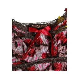 Multicolor CherryPrint Lace Bodysuit Underwear