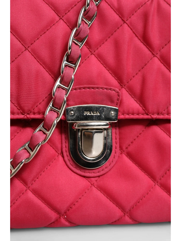 Prada Pink Quilted Tessuto Impuntu Nylon Flap Crossbody Bag alternative