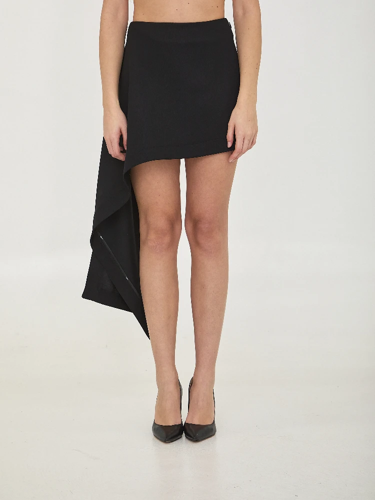 Mini draped skirt