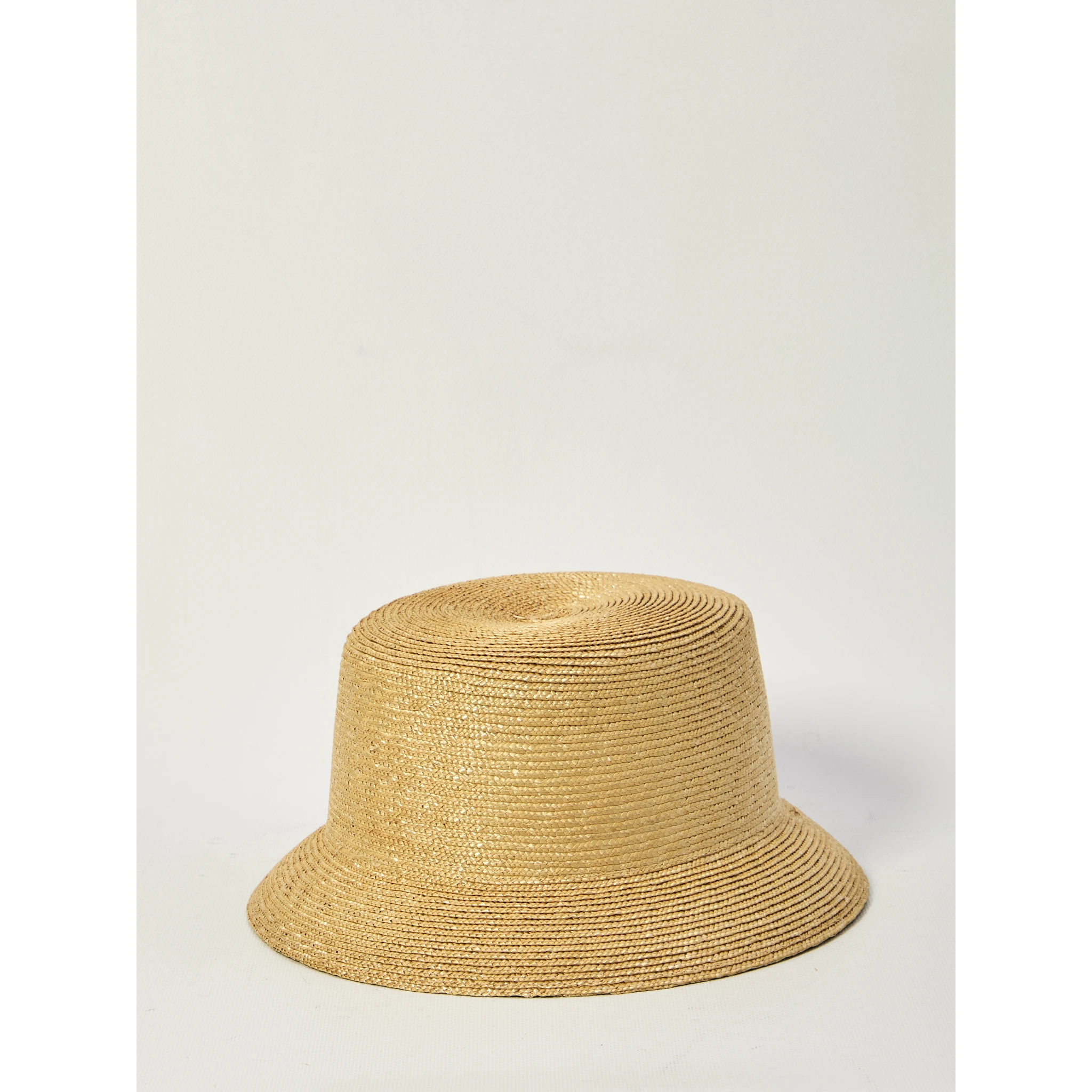 Woven straw fedora hat