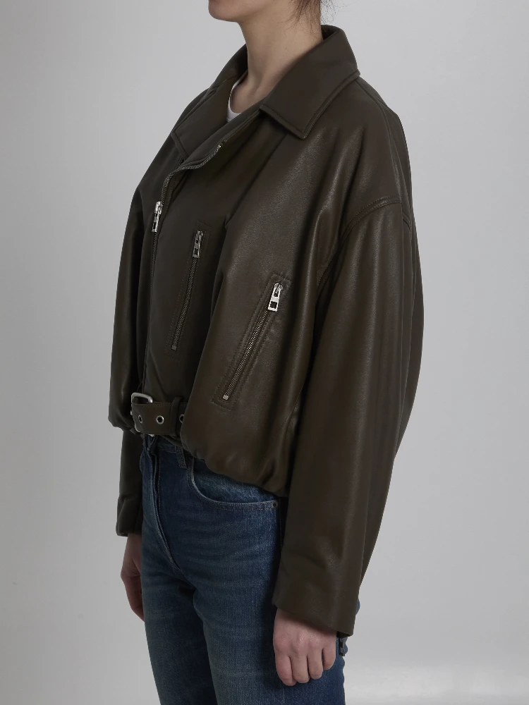 Lamb nappa biker jacket alternative