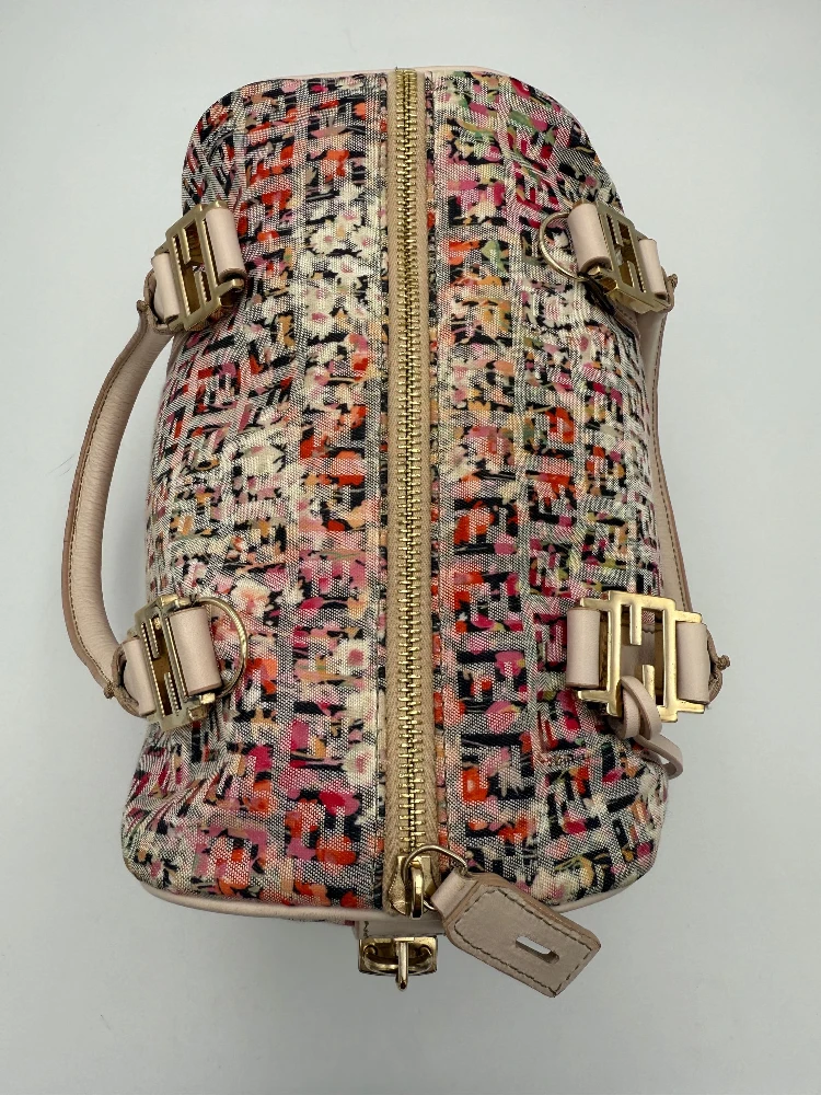 FENDI FF Canvas Fiori Handbag