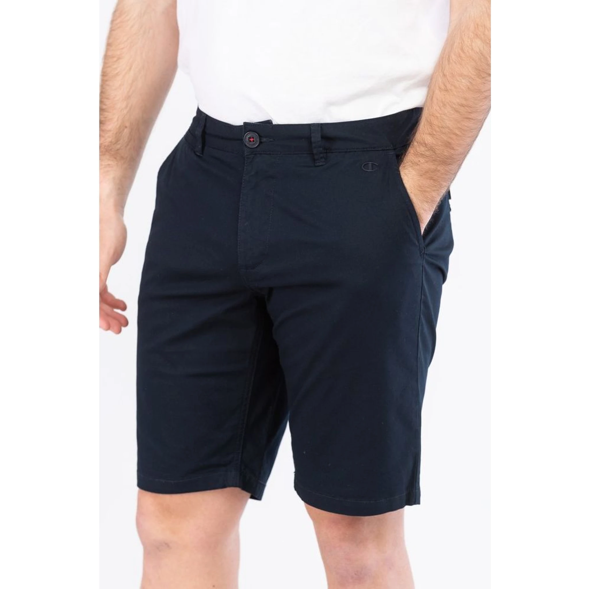 Blue Leather Bermuda Shorts