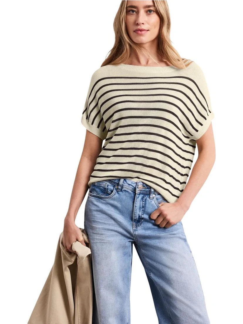 Beige Viscose Sleeveles Sweater