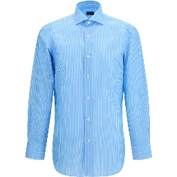 Blue Cotton Pattern Shirt