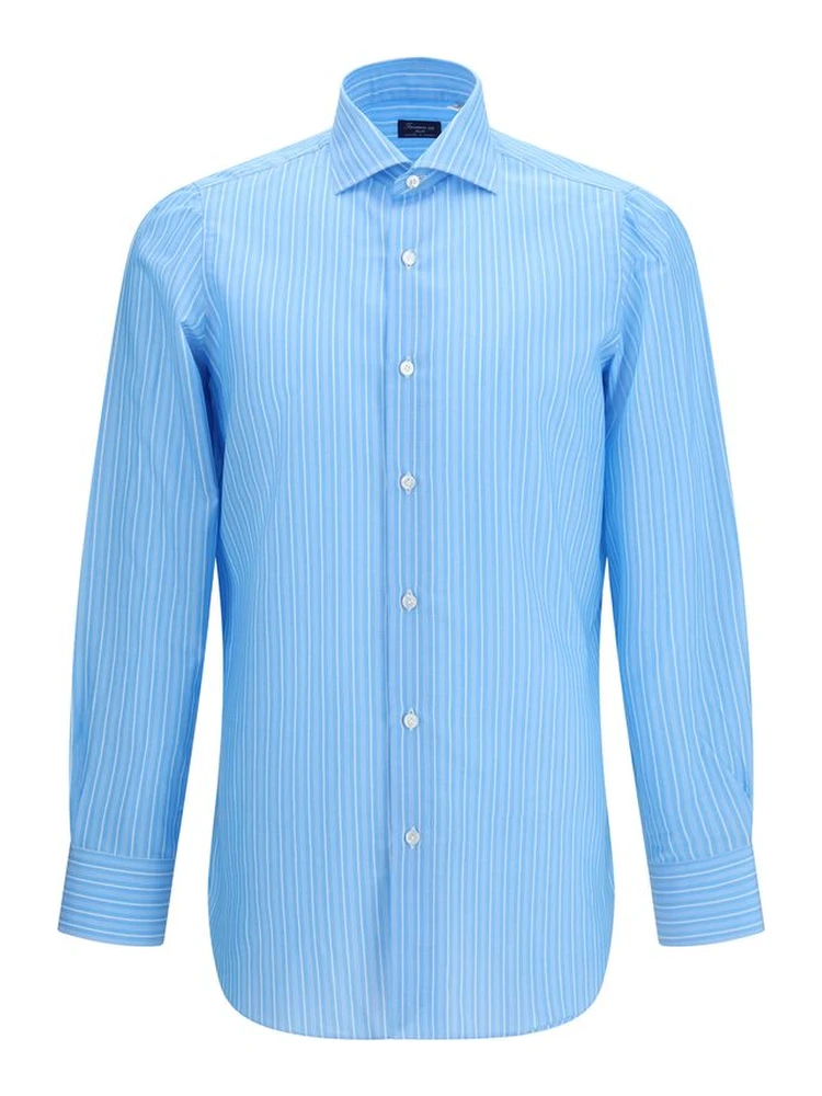 Blue Cotton Pattern Shirt