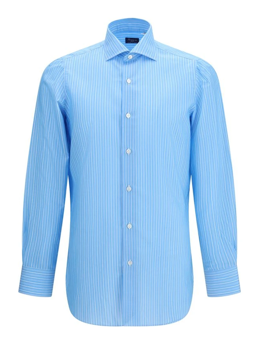 Blue Cotton Pattern Shirt