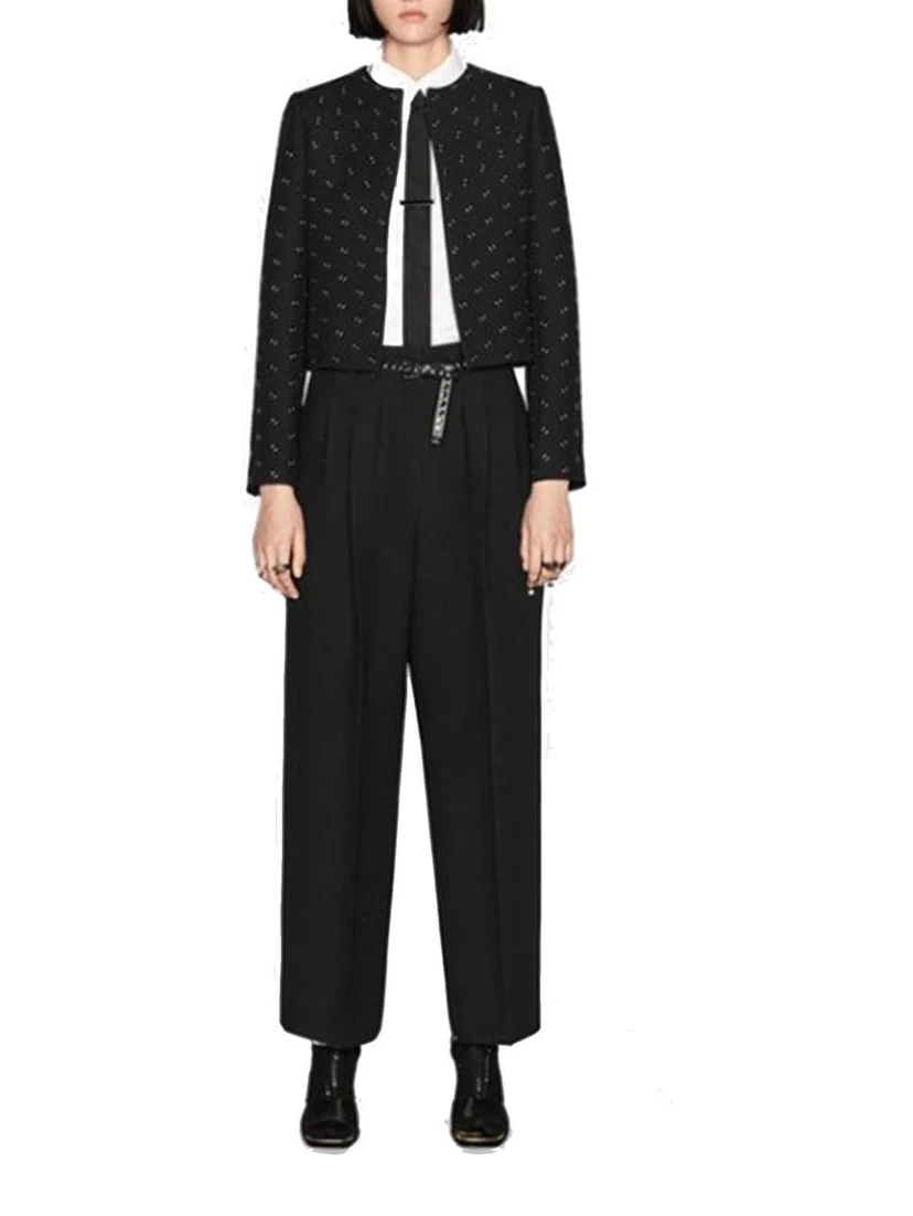 Black Wool Casual Pants