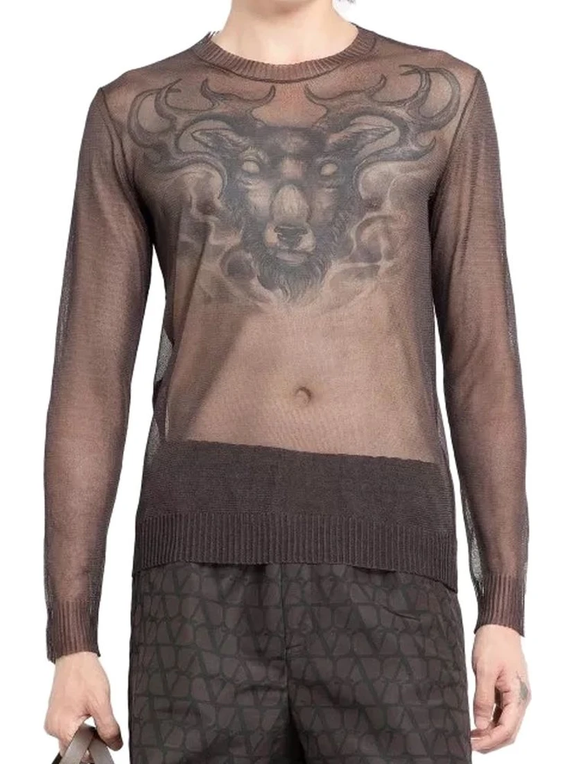 Brown Silk Sweatshirt