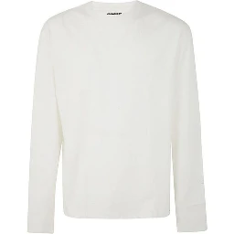 White Cotton Long Sleeve T-Shirt
