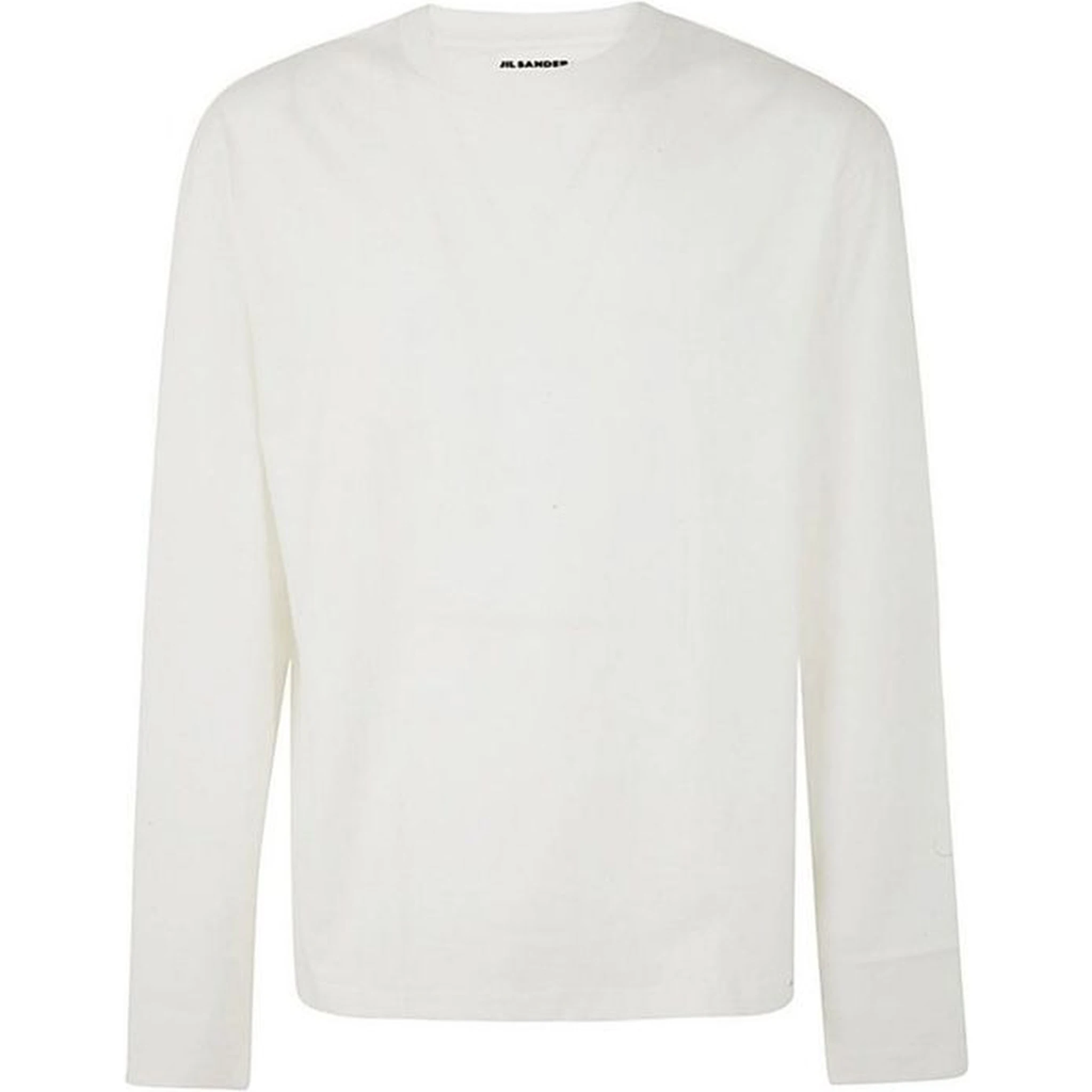White Cotton Long Sleeve T-Shirt