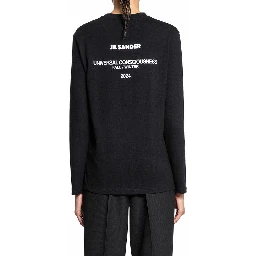 Black Cotton Long Sleeve T-Shirt