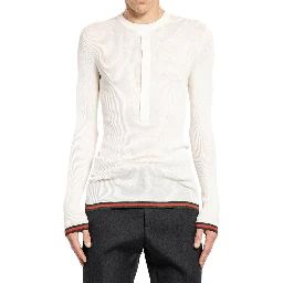 White Silk Long Sleeve T-Shirt