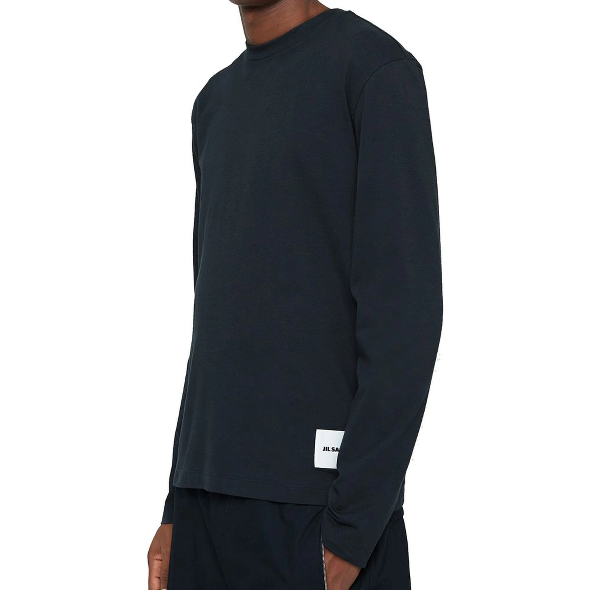 White Cotton Long Sleeve T-Shirt